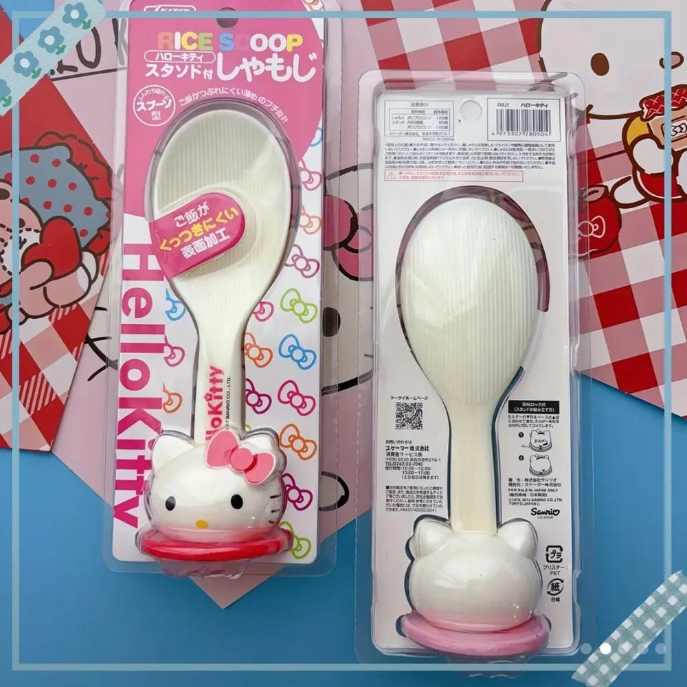 )NEW} Hello Kitty White and Pink Rice Spoon Non-Stick